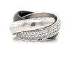 Cartier Trinity Diamond Platinum White Gold Ceramic Band Ring 1.54ct