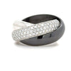 Cartier Trinity Diamond Platinum White Gold Ceramic Band Ring 1.54ct