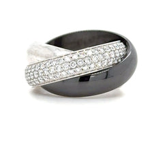 Load image into Gallery viewer, Cartier Trinity Diamond Platinum White Gold Ceramic Band Ring 1.54ct