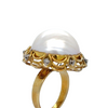 Bespoke Mabé Pearl Cluster Ring 0.20ct