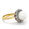 Bespoke 18ct Gold Pearl & Cubic Zirconia Ring 6.15g