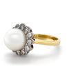 Bespoke 18ct Gold Pearl & Cubic Zirconia Ring 6.15g