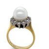 Bespoke 18ct Gold Pearl & Cubic Zirconia Ring 6.15g