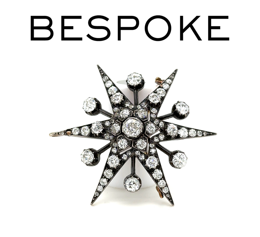 Bespoke Victorian Diamond Starburst Pendant/Brooch 8.70ct