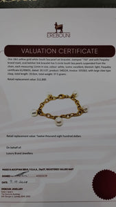 Paspaley 18ct Yellow Gold White South Sea Pearl Bracelet 37.5g