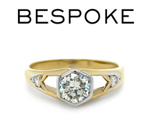 Load image into Gallery viewer, Bespoke 18ct Yellow Gold Diamond Engagement Ring 0.85ct