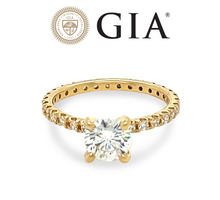 Load image into Gallery viewer, GIA Yellow Gold Diamond Solitaire Ring 1.25ct