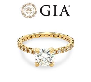 GIA Yellow Gold Diamond Solitaire Ring 1.25ct