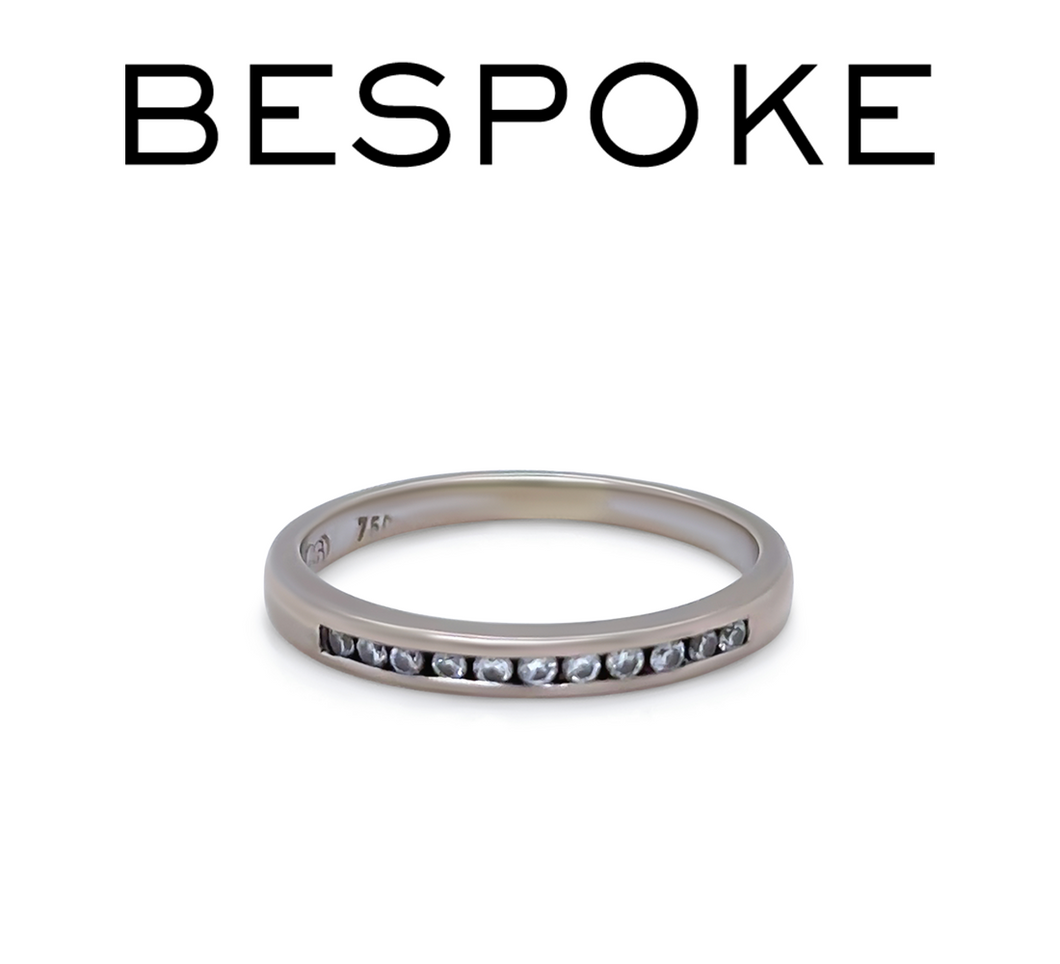 Bespoke 18ct White Gold Half Eternity Band 0.11ct