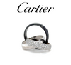 Cartier Trinity Diamond Platinum White Gold Ceramic Band Ring 1.54ct