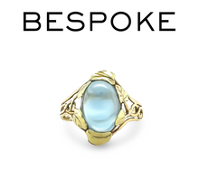 Load image into Gallery viewer, 14ct Yellow and Green Gold Aquamarine Floral Ring 3.75ct