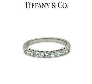 Tiffany & Co Platinum Diamond Half-Circle Forever Band 0.27ct