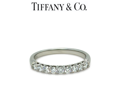 Tiffany & Co Platinum Diamond Half-Circle Forever Band 0.27ct