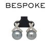 Bespoke Tahitian Pearl & Diamond Earrings 0.53ct