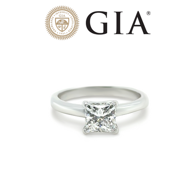 GIA 18ct White Gold Princess-Cut Diamond Engagement Ring 1.20ct