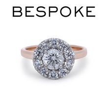 Load image into Gallery viewer, Bespoke 18ct Rose Gold Diamond Cluster Engagement Ring 1.45ct