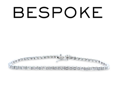 Bespoke 10ct White Gold Diamond Tennis Bracelet 1.18ct