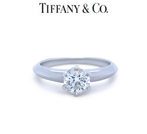 Tiffany & Co Platinum Diamond Solitaire Ring 0.58ct