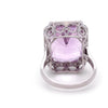 Bespoke 14ct White Gold Kunzite & Diamond Cocktail Ring 26.6ct