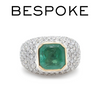 14ct White and Yellow Gold Emerald and Diamond Cocktail Ring 7.78ct