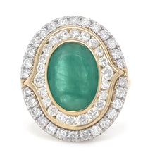 Load image into Gallery viewer, 14ct Yellow Gold Emerald and Diamond Cocktail Ring 5.23ct