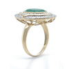 14ct Yellow Gold Emerald and Diamond Cocktail Ring 5.23ct