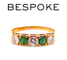 Load image into Gallery viewer, 18ct Yellow Gold Emerald and Diamond Ring 0.66ct